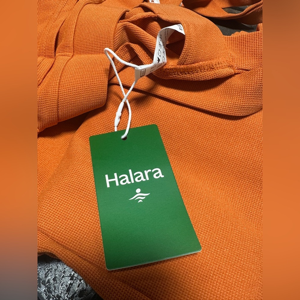 Halara Adjustable Strap Button Multiple Pockets Overalls MEDIUM- Orange - Picture 8 of 10